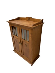 Arts & Crafts Art Nouveau Bookcase with Beveled Glass, 1900s